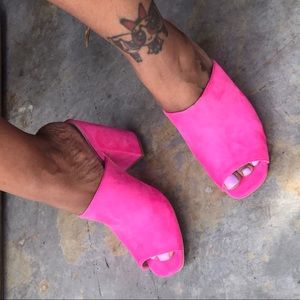 Hot Pink mules